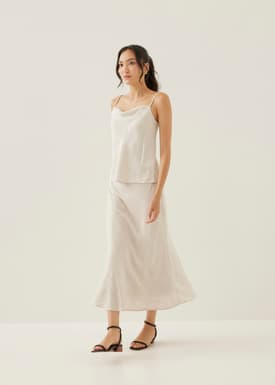 Vita Linen Cowl Neck Camisole Top