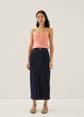 Vita Linen Cowl Neck Camisole Top