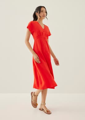 Kryza Linen A-line Midi Dress