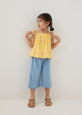 Mei Embroidered Babydoll Camisole Top in Rekindled Blooms
