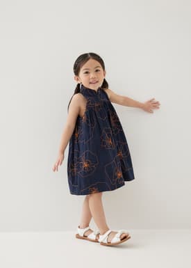 Melati Embroidered Babydoll Mini Dress in Rekindled Blooms