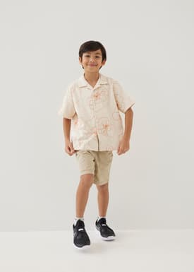 Lucas Embroidered Collared Shirt in Rekindled Blooms