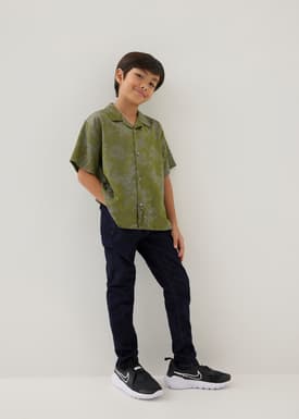 Jari Satin Collared Shirt in Opulent Florals
