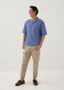 Tailor Unisex Chambray Oversized Collared Shirt