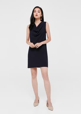 Carissa Cowl Neck Shift Dress