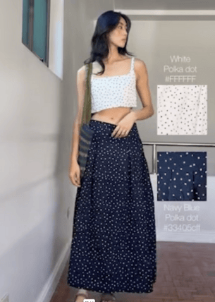 Elastic Crinkled Polka Dot Midaxi Skirt | Love, Bonito SG