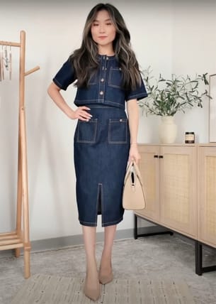 Denim Cropped Boxy Top | Love, Bonito US