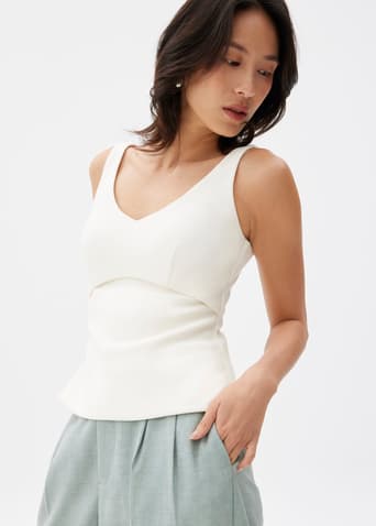 Natalia Padded Scoop Neck Fitted Top