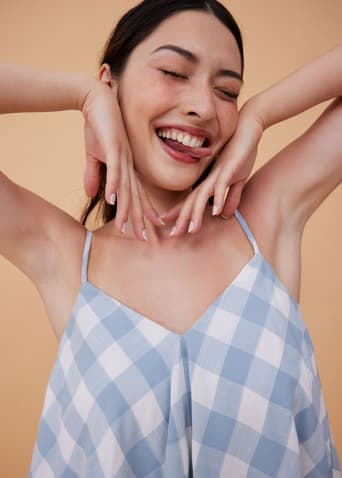Gingham V-neck Swing Camisole Top