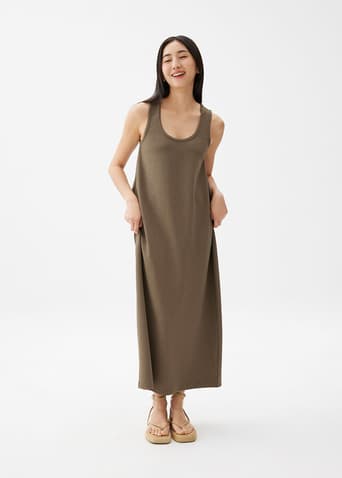 Reversible Neoprene Cocoon Midaxi Dress