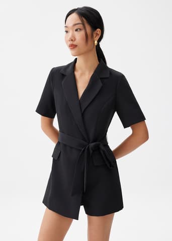 Tailored Belted A-line Romper