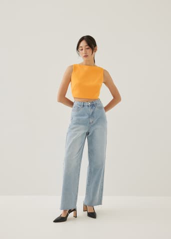 Mailea Boat Neck Crop Top