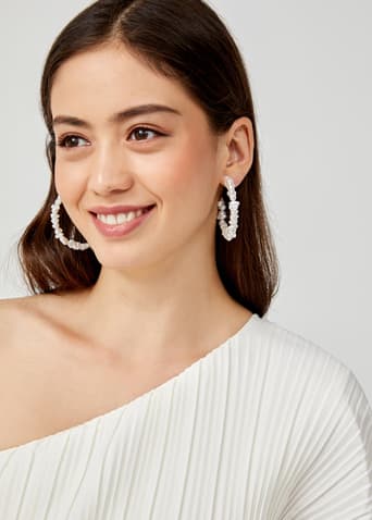 Raina Crystal Hoop Earrings