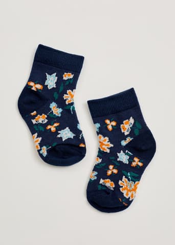 Taisie Woven Cotton Socks in Jade Blossom (Kids)