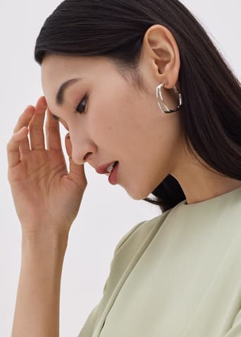 Cruz Square Hoop Earrings
