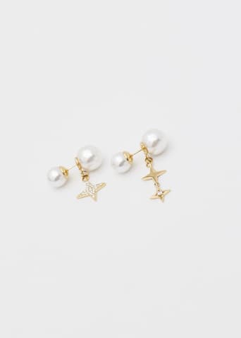 Kinoko Pearl & Star Drop Earrings