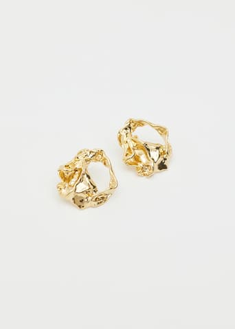 Agenna Chunky Gold Hoop Earrings