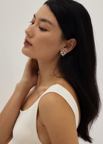 Stephanie Weave Metal Earrings