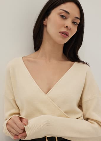 Everly Surplice Front Knit Sweater