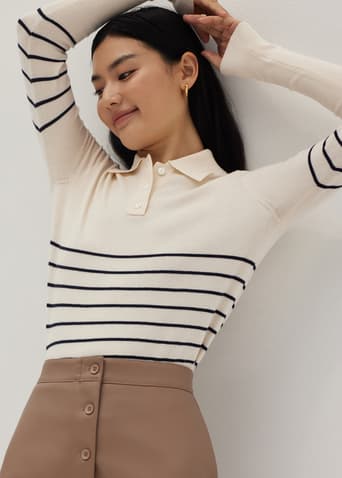 Jeselle Collared Knit Sweater