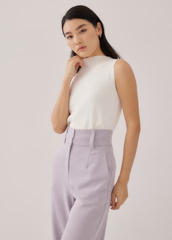 Haniela Funnel Neck Knit Top