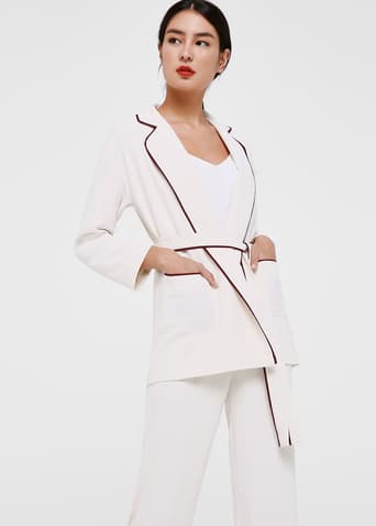 Noemie Contrast Piping Relaxed Blazer