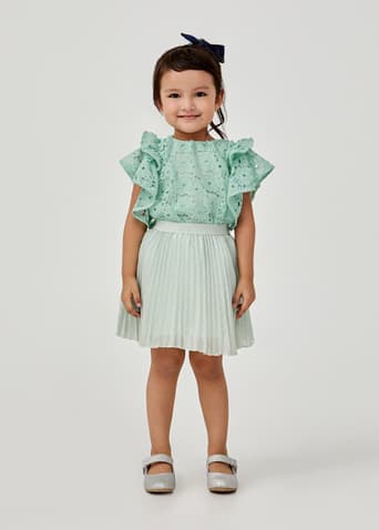 Halcyon Lace Ruffle Sleeve Top