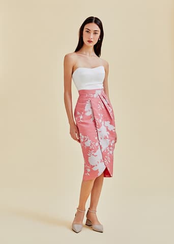 Avalon Jacquard Foldover Pencil Skirt