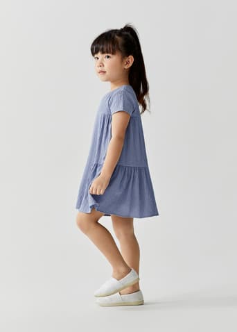 Byrnae Tiered Trapeze Crinkled Dress