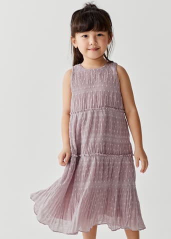 Ailani Tiered Micropleat Textured Dress