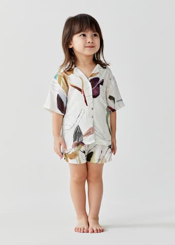 Raelle Rayon Lounge Shirt in Protea Bloom
