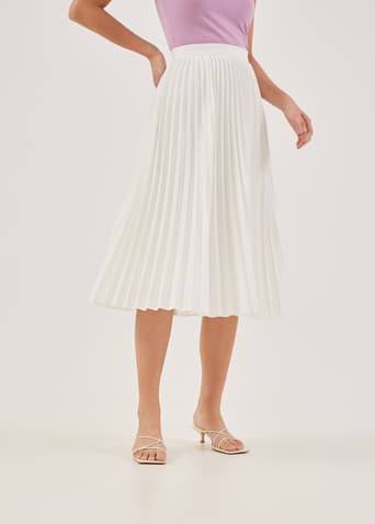 Elinie Pleat Midi Skirt