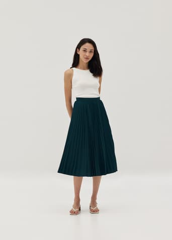 Elinie Pleated Midi Skirt