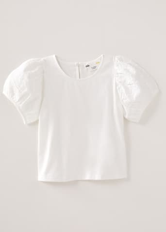 Luxie Broderie Puff Sleeve Top
