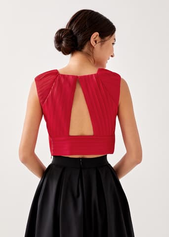 Valentina Padded Pleated Cropped Top