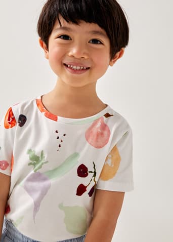 Jesse Unisex Cotton Tee in Fruity Harvest