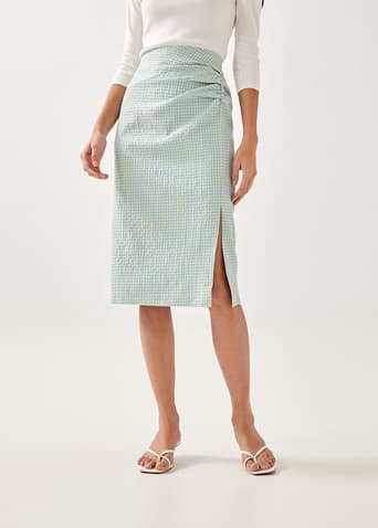 Rochelle Gingham Ruched Skirt