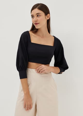 Leana Square Neck Puff Sleeve Top