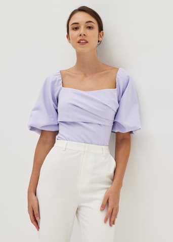 Kenda Fitted Side Pleated Top