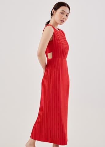 Jiselle Pleated Cut Out Dress