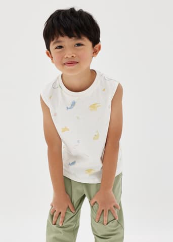 Zambi Unisex Round Neck Muscle Tee in Summer Playthings