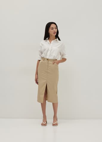 Piper Front Slit Column Skirt