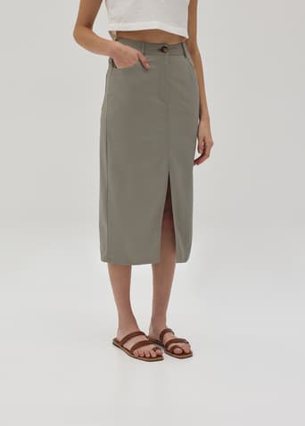 Piper Front Slit Column Skirt