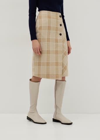 Plaid asymmetrical deals pencil skirt