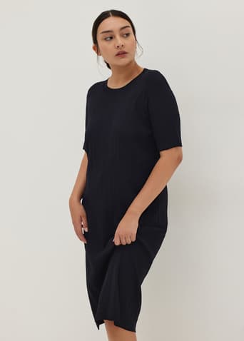 Ansley Ribbed Knit Column Dress