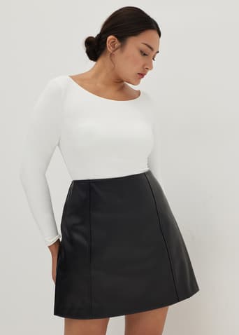 Carmella Pleather A-line Skort