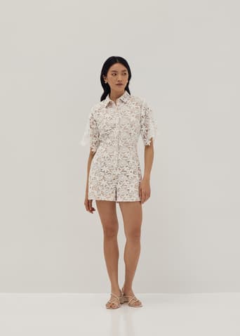 White dressy romper shorts best sale