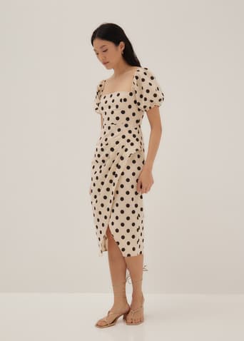 Thylane Polka Dot Puff Sleeve Dress