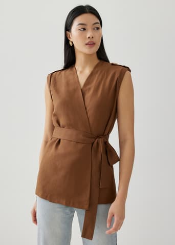 Eula Linen Wrap Vest