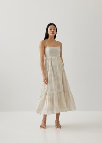 Camilla Striped Broderie Panel Dress